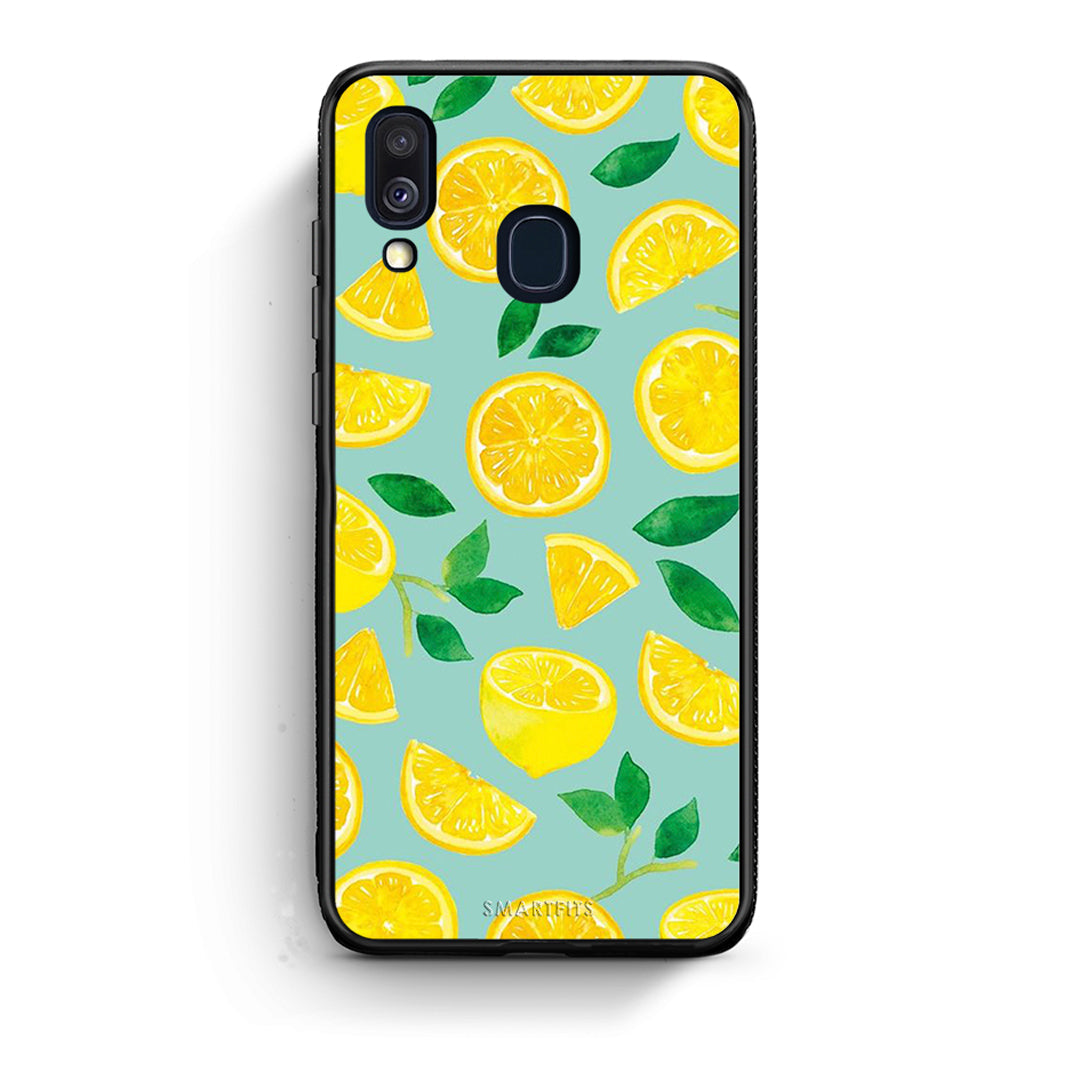 Samsung A40 Lemons θήκη από τη Smartfits με σχέδιο στο πίσω μέρος και μαύρο περίβλημα | Smartphone case with colorful back and black bezels by Smartfits
