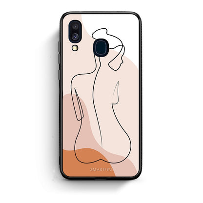 Samsung A40 LineArt Woman θήκη από τη Smartfits με σχέδιο στο πίσω μέρος και μαύρο περίβλημα | Smartphone case with colorful back and black bezels by Smartfits