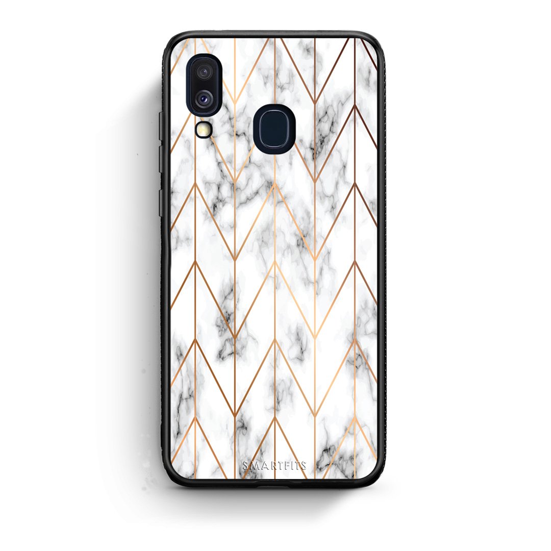 44 - Samsung A40  Gold Geometric Marble case, cover, bumper