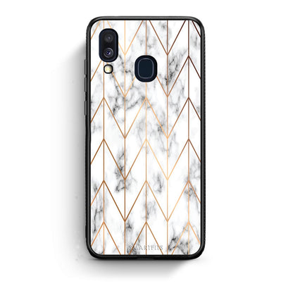 44 - Samsung A40  Gold Geometric Marble case, cover, bumper