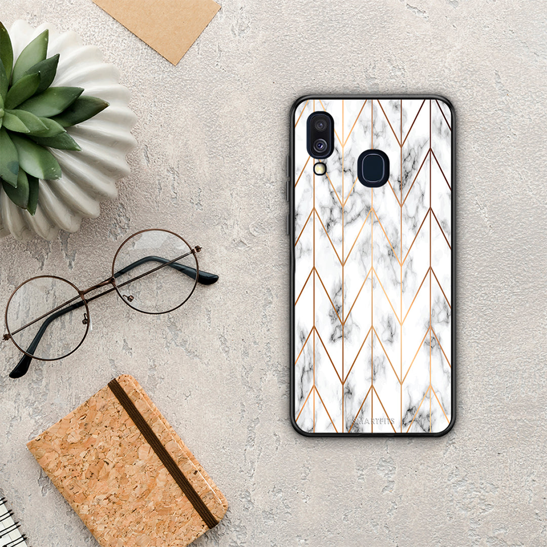 Marble Gold Geometric - Samsung Galaxy A40 θήκη