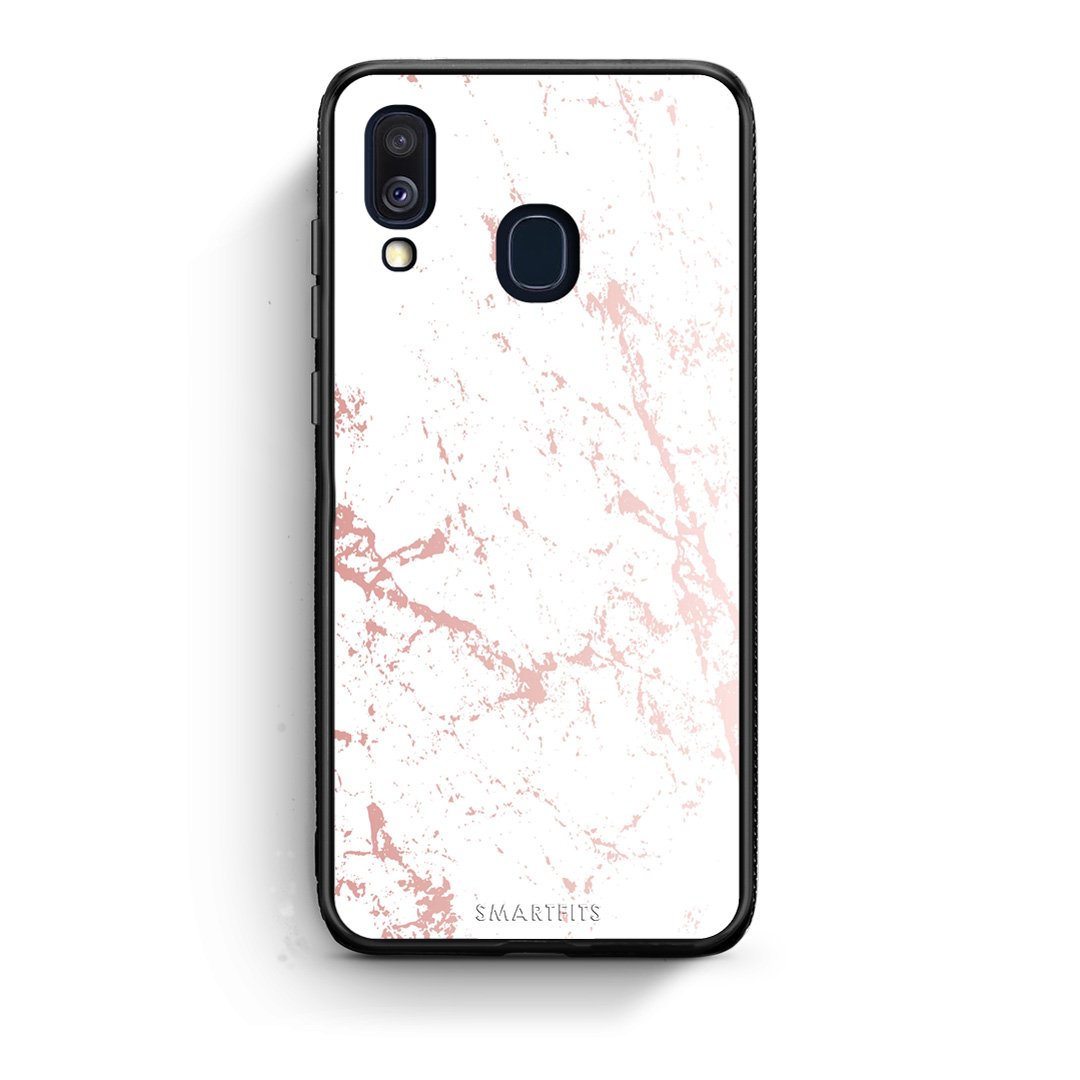 116 - Samsung A40  Pink Splash Marble case, cover, bumper