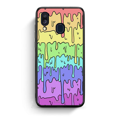 Samsung A40 Melting Rainbow θήκη από τη Smartfits με σχέδιο στο πίσω μέρος και μαύρο περίβλημα | Smartphone case with colorful back and black bezels by Smartfits