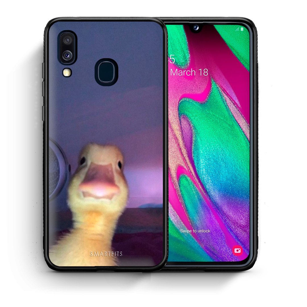 Θήκη Samsung A40 Meme Duck από τη Smartfits με σχέδιο στο πίσω μέρος και μαύρο περίβλημα | Samsung A40 Meme Duck case with colorful back and black bezels