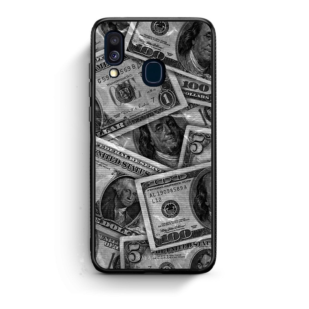 Samsung A40 Money Dollars θήκη από τη Smartfits με σχέδιο στο πίσω μέρος και μαύρο περίβλημα | Smartphone case with colorful back and black bezels by Smartfits