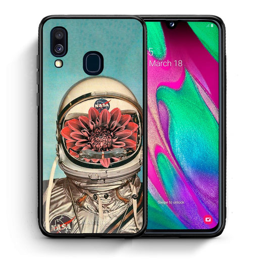 Θήκη Samsung A40 Nasa Bloom από τη Smartfits με σχέδιο στο πίσω μέρος και μαύρο περίβλημα | Samsung A40 Nasa Bloom case with colorful back and black bezels