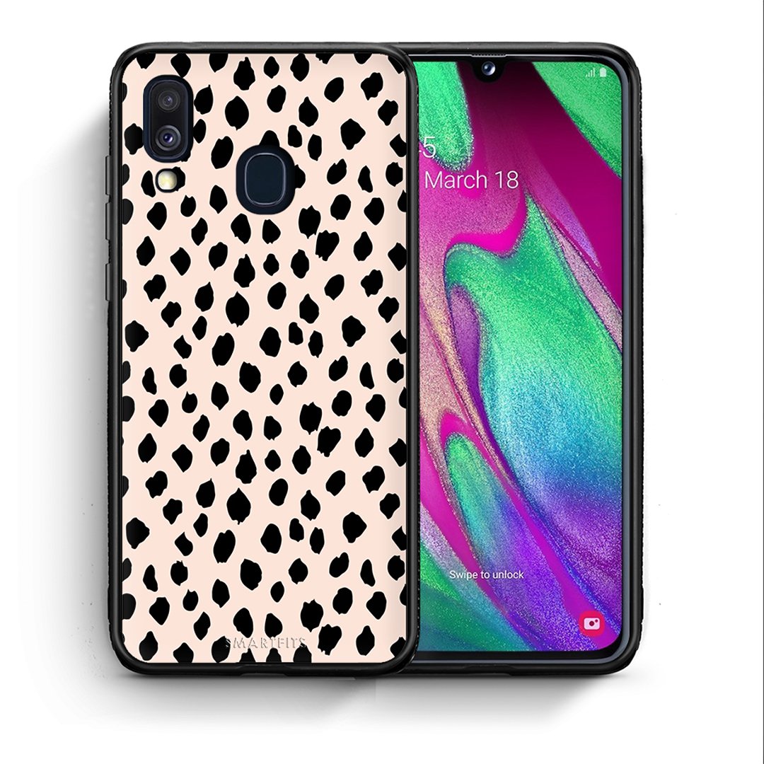 Θήκη Samsung A40 New Polka Dots από τη Smartfits με σχέδιο στο πίσω μέρος και μαύρο περίβλημα | Samsung A40 New Polka Dots case with colorful back and black bezels
