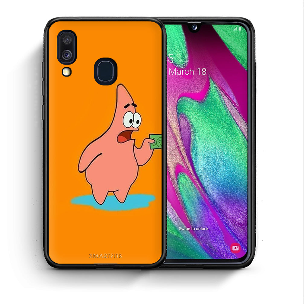 Θήκη Αγίου Βαλεντίνου Samsung A40 No Money 1 από τη Smartfits με σχέδιο στο πίσω μέρος και μαύρο περίβλημα | Samsung A40 No Money 1 case with colorful back and black bezels