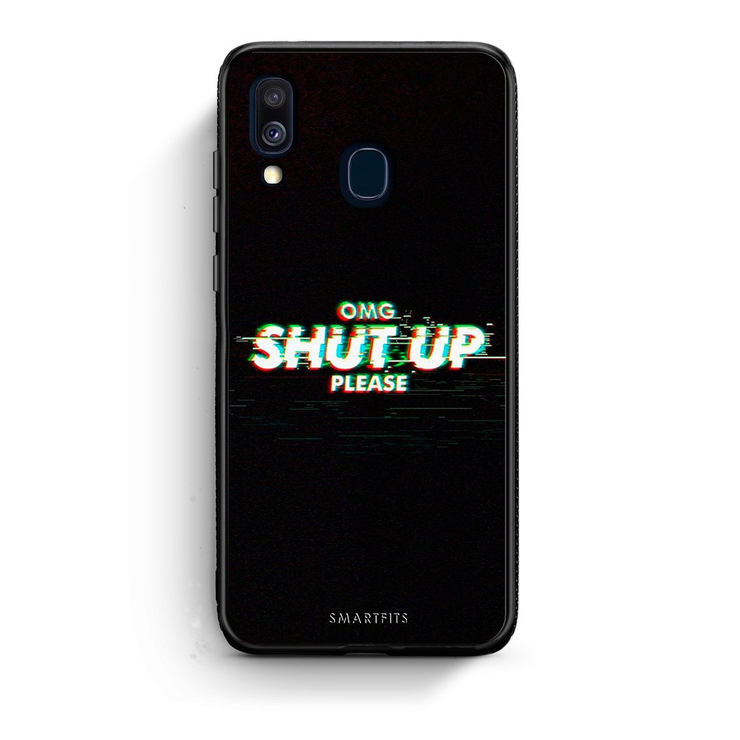 Samsung A40 OMG ShutUp θήκη από τη Smartfits με σχέδιο στο πίσω μέρος και μαύρο περίβλημα | Smartphone case with colorful back and black bezels by Smartfits