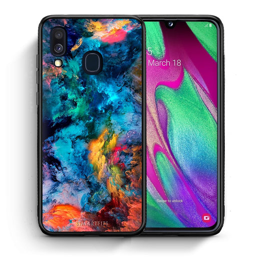 Θήκη Samsung A40 Crayola Paint από τη Smartfits με σχέδιο στο πίσω μέρος και μαύρο περίβλημα | Samsung A40 Crayola Paint case with colorful back and black bezels