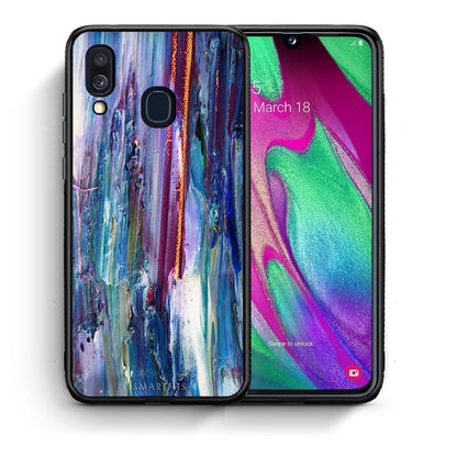 Θήκη Samsung A40 Winter Paint από τη Smartfits με σχέδιο στο πίσω μέρος και μαύρο περίβλημα | Samsung A40 Winter Paint case with colorful back and black bezels