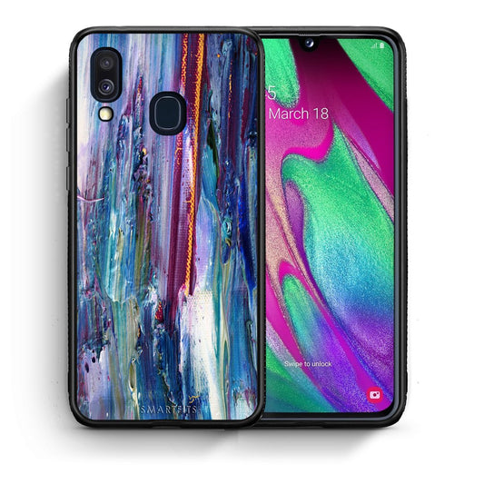 Θήκη Samsung A40 Winter Paint από τη Smartfits με σχέδιο στο πίσω μέρος και μαύρο περίβλημα | Samsung A40 Winter Paint case with colorful back and black bezels