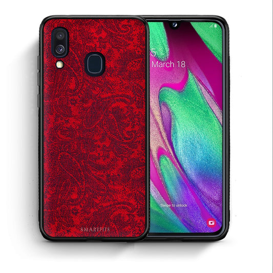 Θήκη Samsung A40 Paisley Cashmere από τη Smartfits με σχέδιο στο πίσω μέρος και μαύρο περίβλημα | Samsung A40 Paisley Cashmere case with colorful back and black bezels