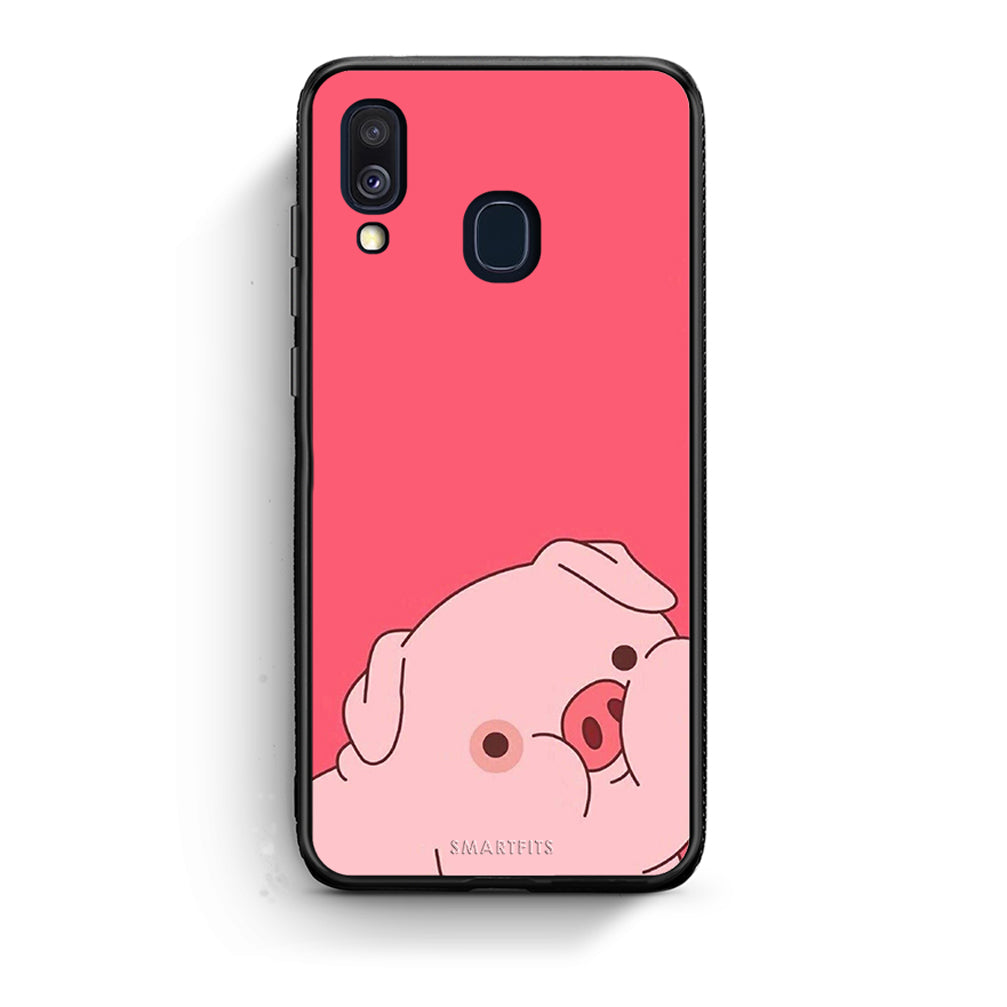 Samsung A40 Pig Love 1 Θήκη Αγίου Βαλεντίνου από τη Smartfits με σχέδιο στο πίσω μέρος και μαύρο περίβλημα | Smartphone case with colorful back and black bezels by Smartfits