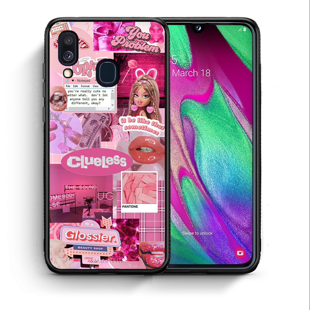 Θήκη Αγίου Βαλεντίνου Samsung A40 Pink Love από τη Smartfits με σχέδιο στο πίσω μέρος και μαύρο περίβλημα | Samsung A40 Pink Love case with colorful back and black bezels