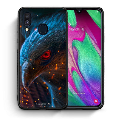 Θήκη Samsung A40 Eagle PopArt από τη Smartfits με σχέδιο στο πίσω μέρος και μαύρο περίβλημα | Samsung A40 Eagle PopArt case with colorful back and black bezels