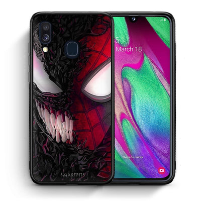 Θήκη Samsung A40 SpiderVenom PopArt από τη Smartfits με σχέδιο στο πίσω μέρος και μαύρο περίβλημα | Samsung A40 SpiderVenom PopArt case with colorful back and black bezels