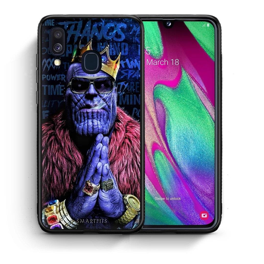 Θήκη Samsung A40 Thanos PopArt από τη Smartfits με σχέδιο στο πίσω μέρος και μαύρο περίβλημα | Samsung A40 Thanos PopArt case with colorful back and black bezels