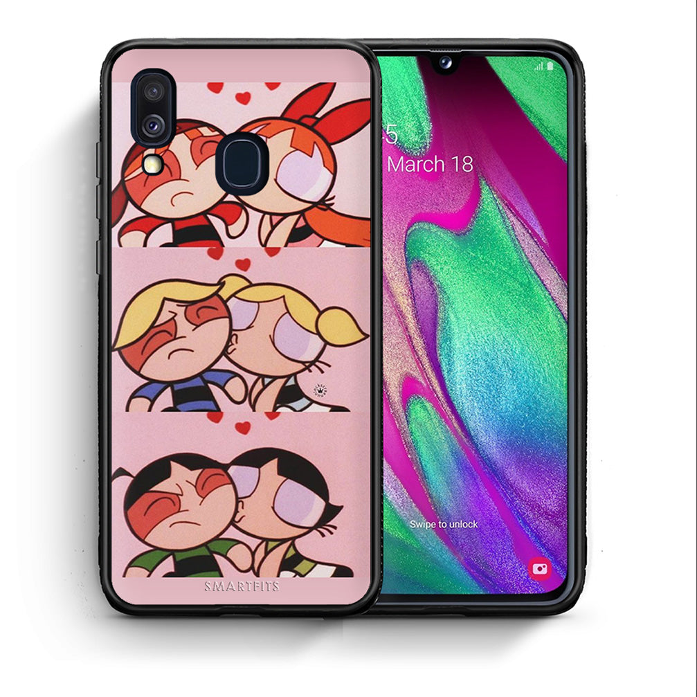 Θήκη Αγίου Βαλεντίνου Samsung A40 Puff Love από τη Smartfits με σχέδιο στο πίσω μέρος και μαύρο περίβλημα | Samsung A40 Puff Love case with colorful back and black bezels