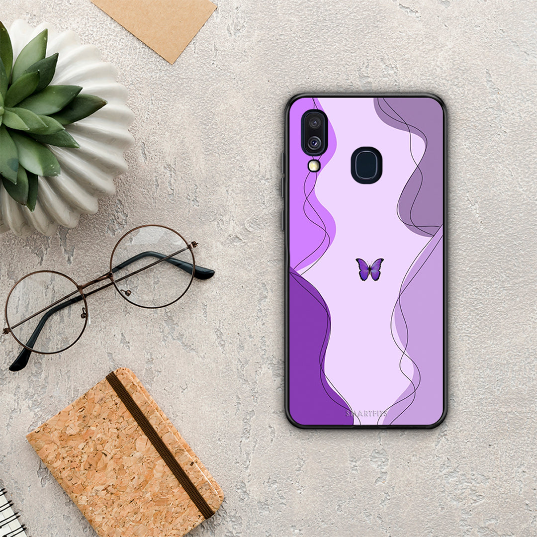 Purple Mariposa - Samsung Galaxy A40 θήκη