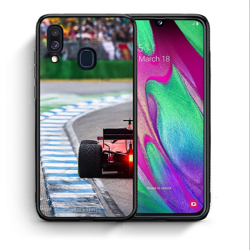Θήκη Samsung A40 Racing Vibes από τη Smartfits με σχέδιο στο πίσω μέρος και μαύρο περίβλημα | Samsung A40 Racing Vibes case with colorful back and black bezels