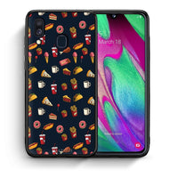 Thumbnail for Θήκη Samsung A40 Hungry Random από τη Smartfits με σχέδιο στο πίσω μέρος και μαύρο περίβλημα | Samsung A40 Hungry Random case with colorful back and black bezels
