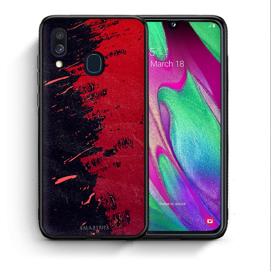 Θήκη Αγίου Βαλεντίνου Samsung A40 Red Paint από τη Smartfits με σχέδιο στο πίσω μέρος και μαύρο περίβλημα | Samsung A40 Red Paint case with colorful back and black bezels