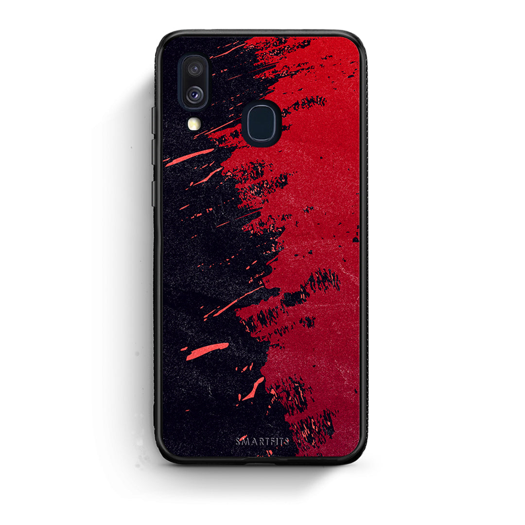 Samsung A40 Red Paint Θήκη Αγίου Βαλεντίνου από τη Smartfits με σχέδιο στο πίσω μέρος και μαύρο περίβλημα | Smartphone case with colorful back and black bezels by Smartfits