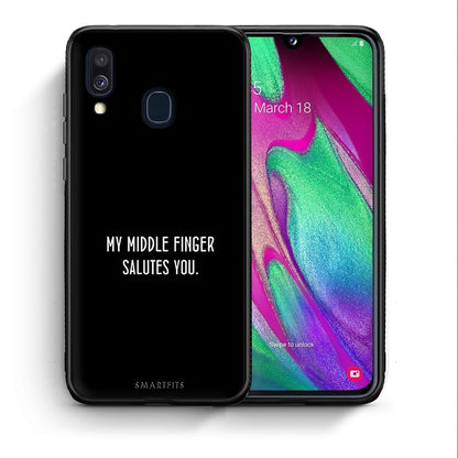 Θήκη Samsung A40 Salute από τη Smartfits με σχέδιο στο πίσω μέρος και μαύρο περίβλημα | Samsung A40 Salute case with colorful back and black bezels