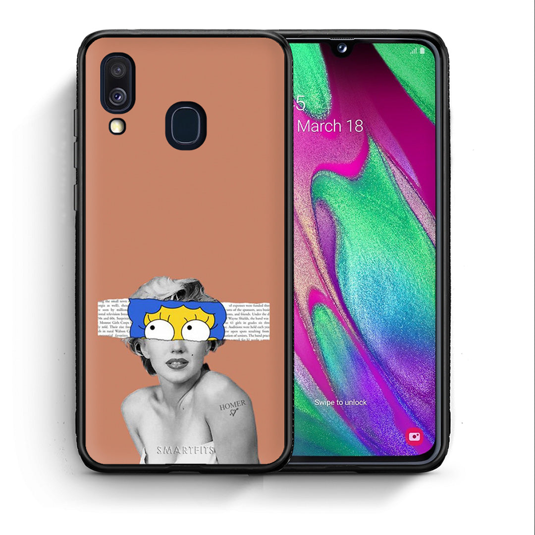 Θήκη Samsung A40 Sim Merilyn από τη Smartfits με σχέδιο στο πίσω μέρος και μαύρο περίβλημα | Samsung A40 Sim Merilyn case with colorful back and black bezels