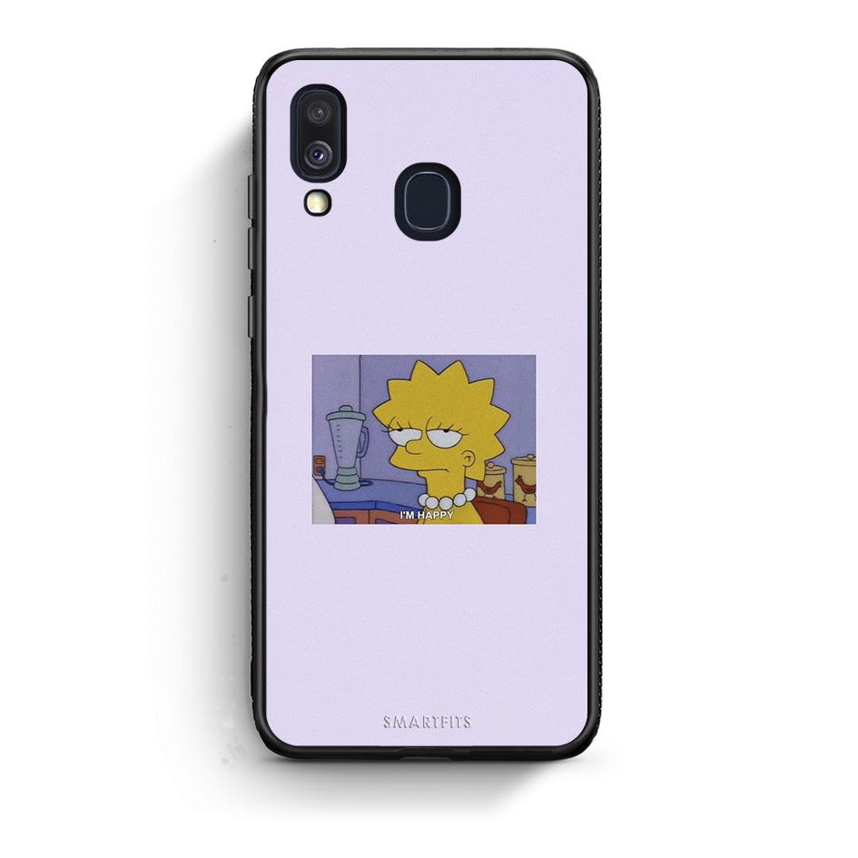 Samsung A40 So Happy θήκη από τη Smartfits με σχέδιο στο πίσω μέρος και μαύρο περίβλημα | Smartphone case with colorful back and black bezels by Smartfits
