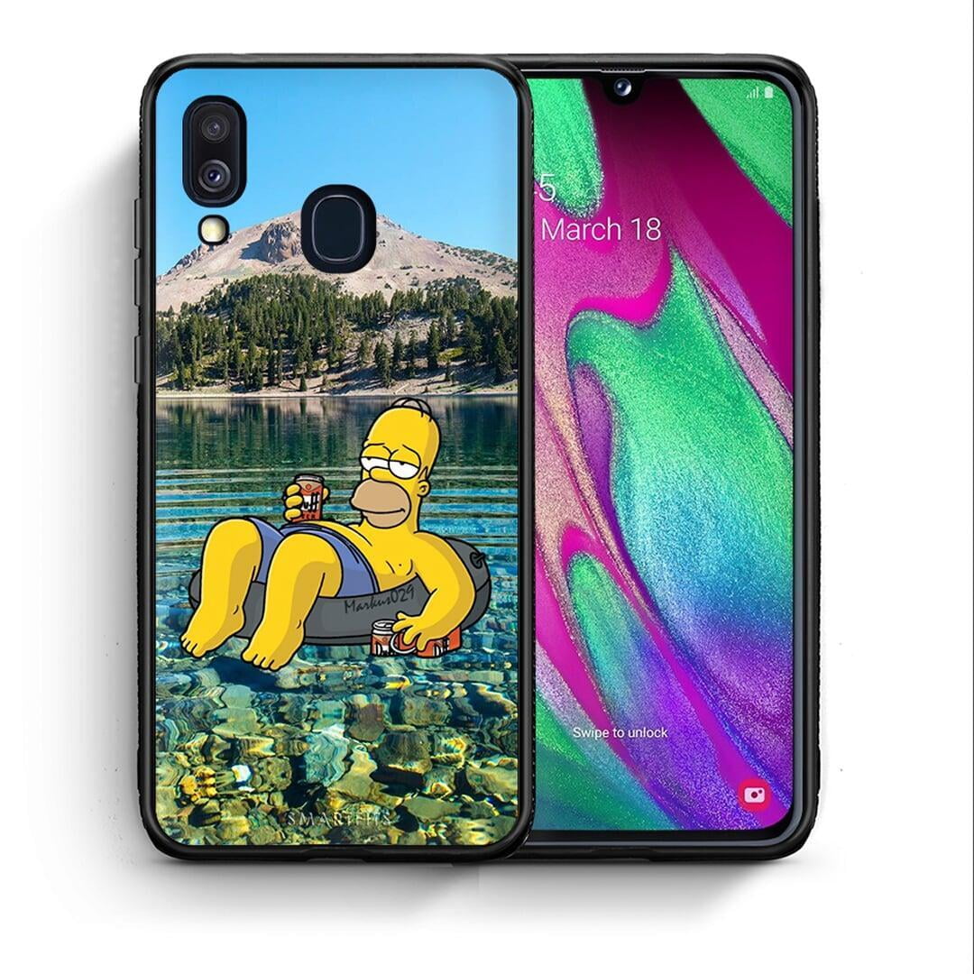 Θήκη Samsung A40 Summer Happiness από τη Smartfits με σχέδιο στο πίσω μέρος και μαύρο περίβλημα | Samsung A40 Summer Happiness case with colorful back and black bezels