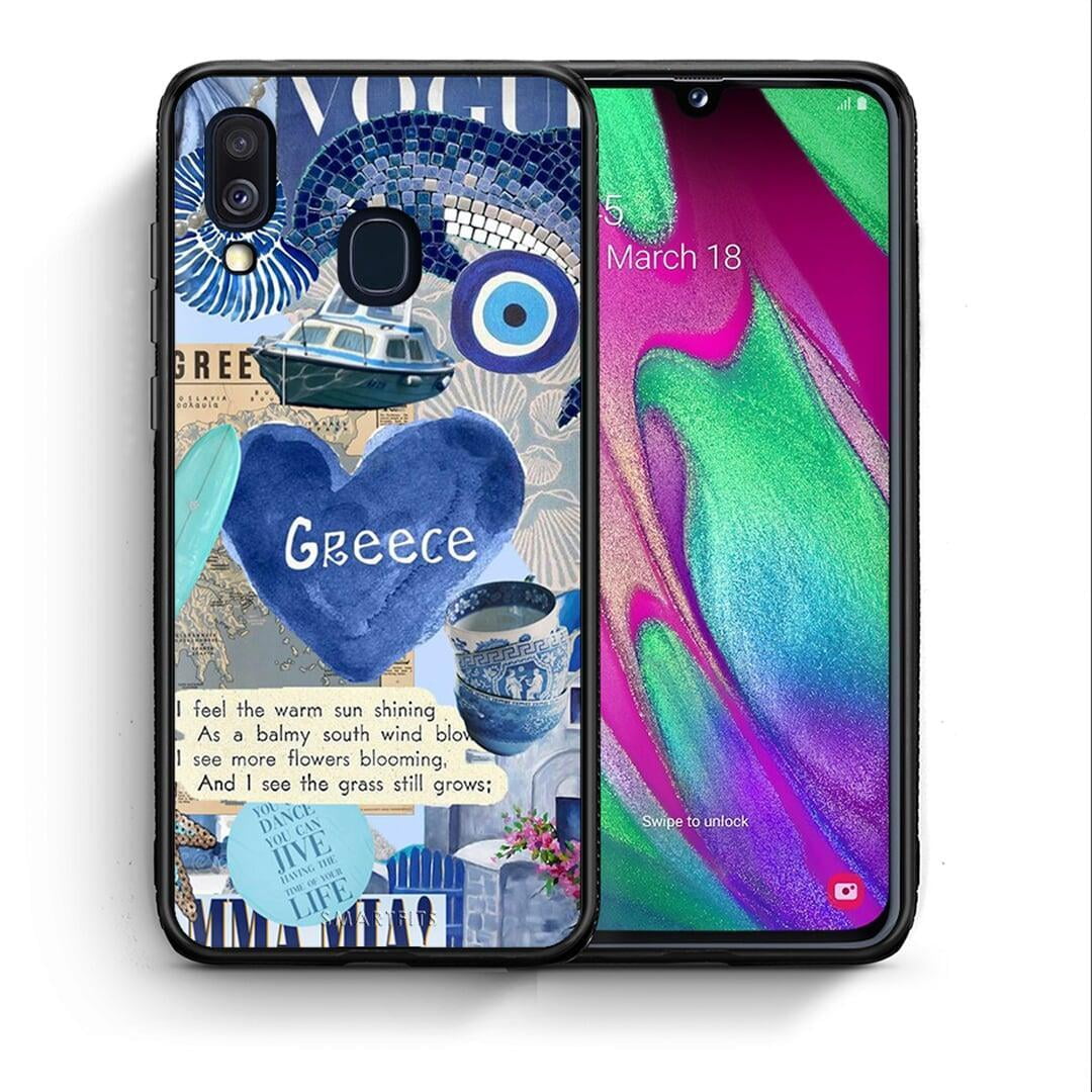 Θήκη Samsung A40 Summer In Greece από τη Smartfits με σχέδιο στο πίσω μέρος και μαύρο περίβλημα | Samsung A40 Summer In Greece case with colorful back and black bezels