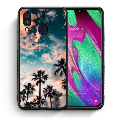 Θήκη Samsung A40 Sky Summer από τη Smartfits με σχέδιο στο πίσω μέρος και μαύρο περίβλημα | Samsung A40 Sky Summer case with colorful back and black bezels