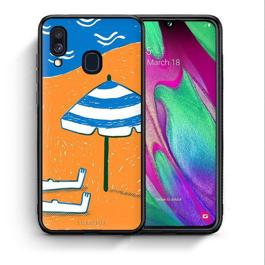 Θήκη Samsung A40 Summering από τη Smartfits με σχέδιο στο πίσω μέρος και μαύρο περίβλημα | Samsung A40 Summering case with colorful back and black bezels
