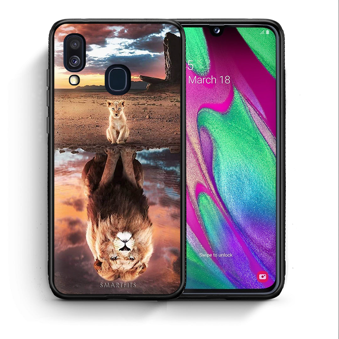 Θήκη Αγίου Βαλεντίνου Samsung A40 Sunset Dreams από τη Smartfits με σχέδιο στο πίσω μέρος και μαύρο περίβλημα | Samsung A40 Sunset Dreams case with colorful back and black bezels
