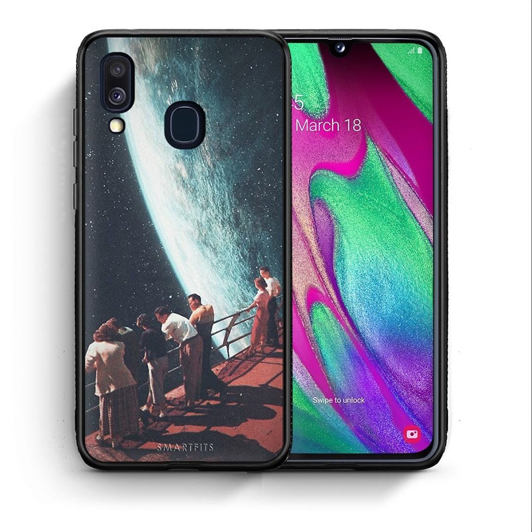 Θήκη Samsung A40 Surreal View από τη Smartfits με σχέδιο στο πίσω μέρος και μαύρο περίβλημα | Samsung A40 Surreal View case with colorful back and black bezels