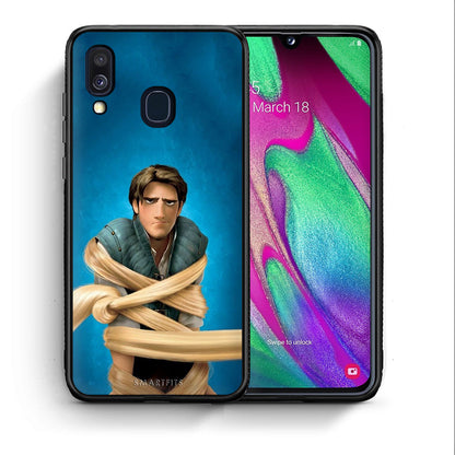 Θήκη Αγίου Βαλεντίνου Samsung A40 Tangled 1 από τη Smartfits με σχέδιο στο πίσω μέρος και μαύρο περίβλημα | Samsung A40 Tangled 1 case with colorful back and black bezels