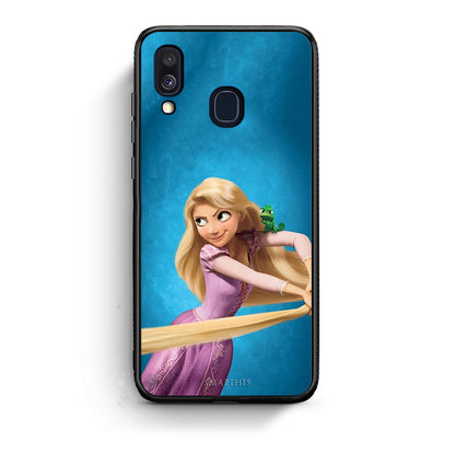 Samsung A40 Tangled 2 Θήκη Αγίου Βαλεντίνου από τη Smartfits με σχέδιο στο πίσω μέρος και μαύρο περίβλημα | Smartphone case with colorful back and black bezels by Smartfits