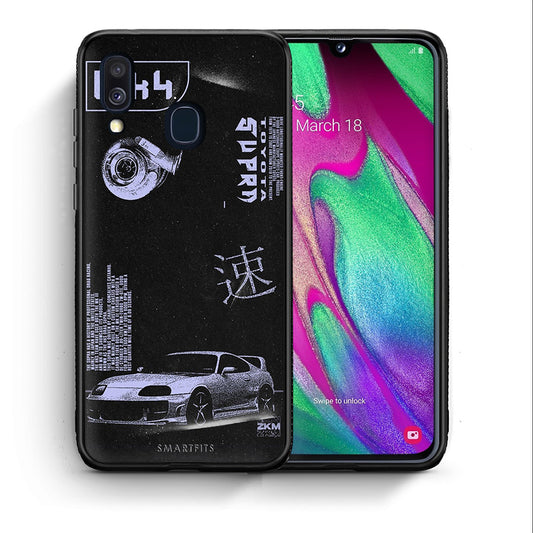 Θήκη Αγίου Βαλεντίνου Samsung A40 Tokyo Drift από τη Smartfits με σχέδιο στο πίσω μέρος και μαύρο περίβλημα | Samsung A40 Tokyo Drift case with colorful back and black bezels