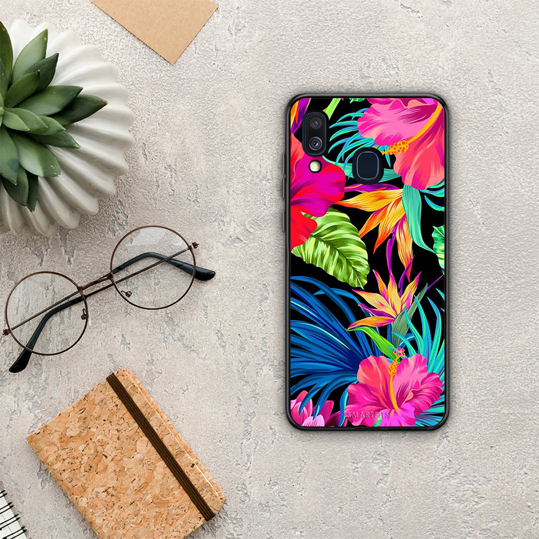 Tropical Flowers - Samsung Galaxy A40 θήκη