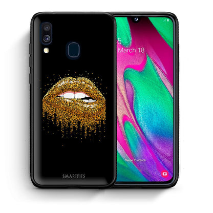 Θήκη Samsung A40 Golden Valentine από τη Smartfits με σχέδιο στο πίσω μέρος και μαύρο περίβλημα | Samsung A40 Golden Valentine case with colorful back and black bezels