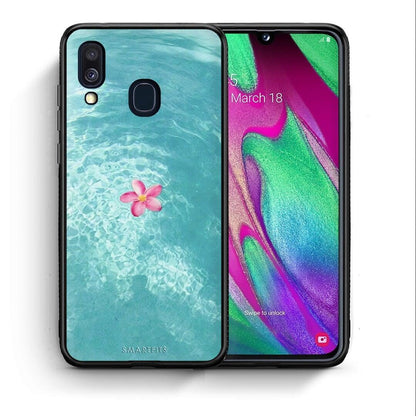Θήκη Samsung A40 Water Flower από τη Smartfits με σχέδιο στο πίσω μέρος και μαύρο περίβλημα | Samsung A40 Water Flower case with colorful back and black bezels