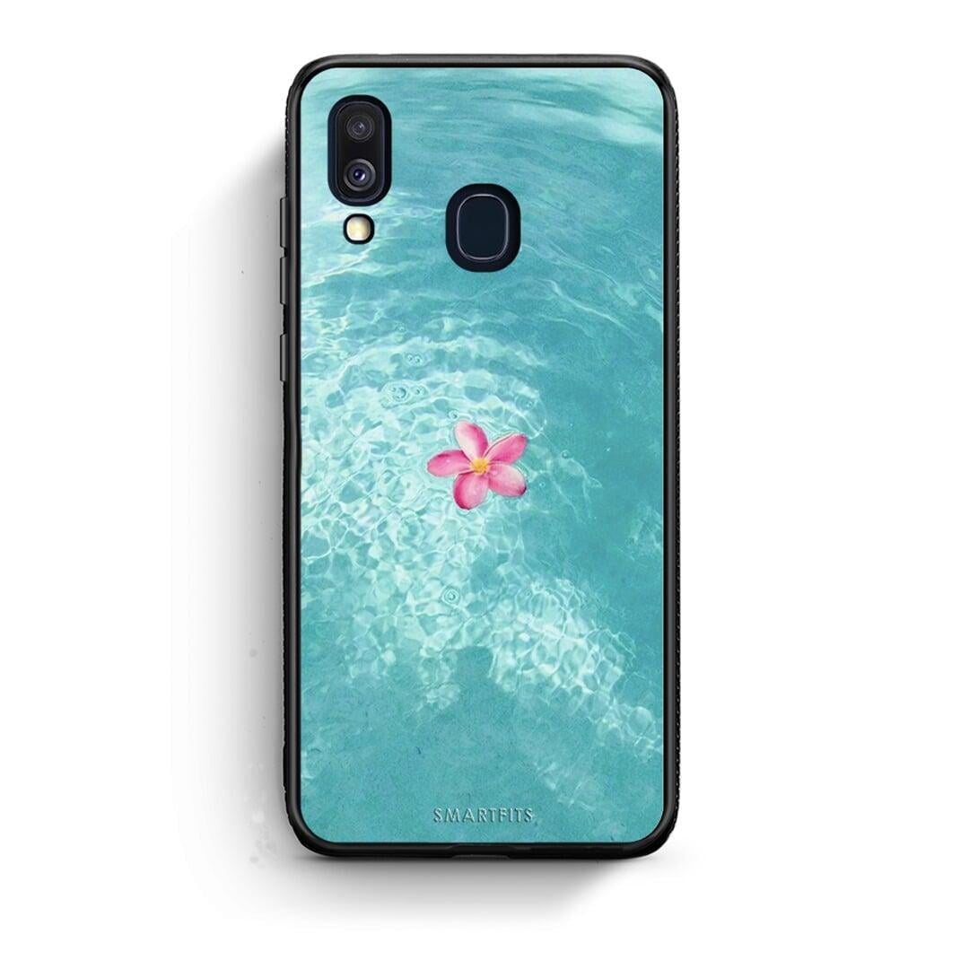 Samsung A40 Water Flower Θήκη από τη Smartfits με σχέδιο στο πίσω μέρος και μαύρο περίβλημα | Smartphone case with colorful back and black bezels by Smartfits