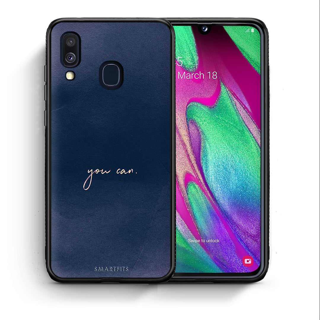 Θήκη Samsung A40 You Can από τη Smartfits με σχέδιο στο πίσω μέρος και μαύρο περίβλημα | Samsung A40 You Can case with colorful back and black bezels