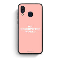 Thumbnail for Samsung A40 You Deserve The World Θήκη Αγίου Βαλεντίνου από τη Smartfits με σχέδιο στο πίσω μέρος και μαύρο περίβλημα | Smartphone case with colorful back and black bezels by Smartfits