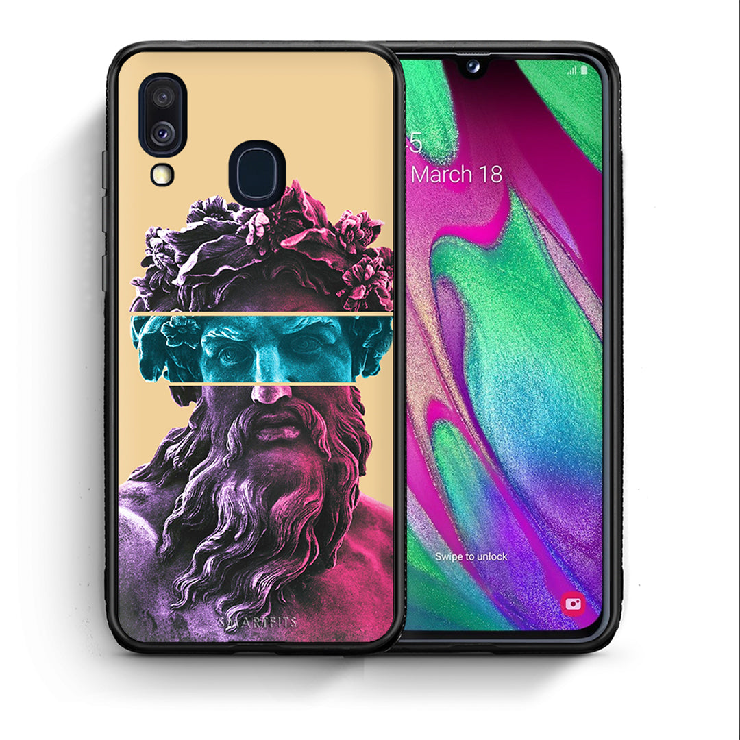 Θήκη Αγίου Βαλεντίνου Samsung A40 Zeus Art από τη Smartfits με σχέδιο στο πίσω μέρος και μαύρο περίβλημα | Samsung A40 Zeus Art case with colorful back and black bezels
