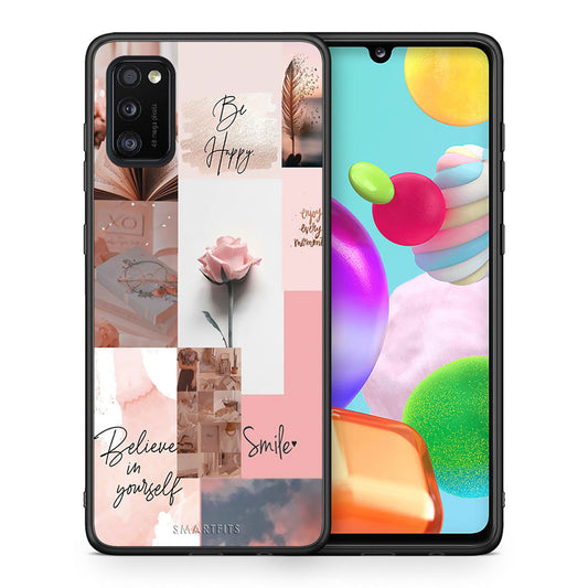 Θήκη Samsung A41 Aesthetic Collage από τη Smartfits με σχέδιο στο πίσω μέρος και μαύρο περίβλημα | Samsung A41 Aesthetic Collage case with colorful back and black bezels