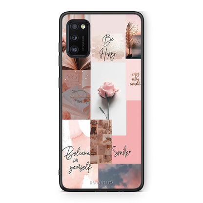 Samsung A41 Aesthetic Collage θήκη από τη Smartfits με σχέδιο στο πίσω μέρος και μαύρο περίβλημα | Smartphone case with colorful back and black bezels by Smartfits