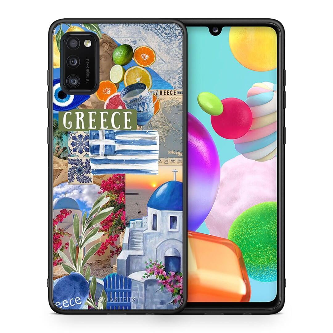 Θήκη Samsung A41 All Greek από τη Smartfits με σχέδιο στο πίσω μέρος και μαύρο περίβλημα | Samsung A41 All Greek case with colorful back and black bezels